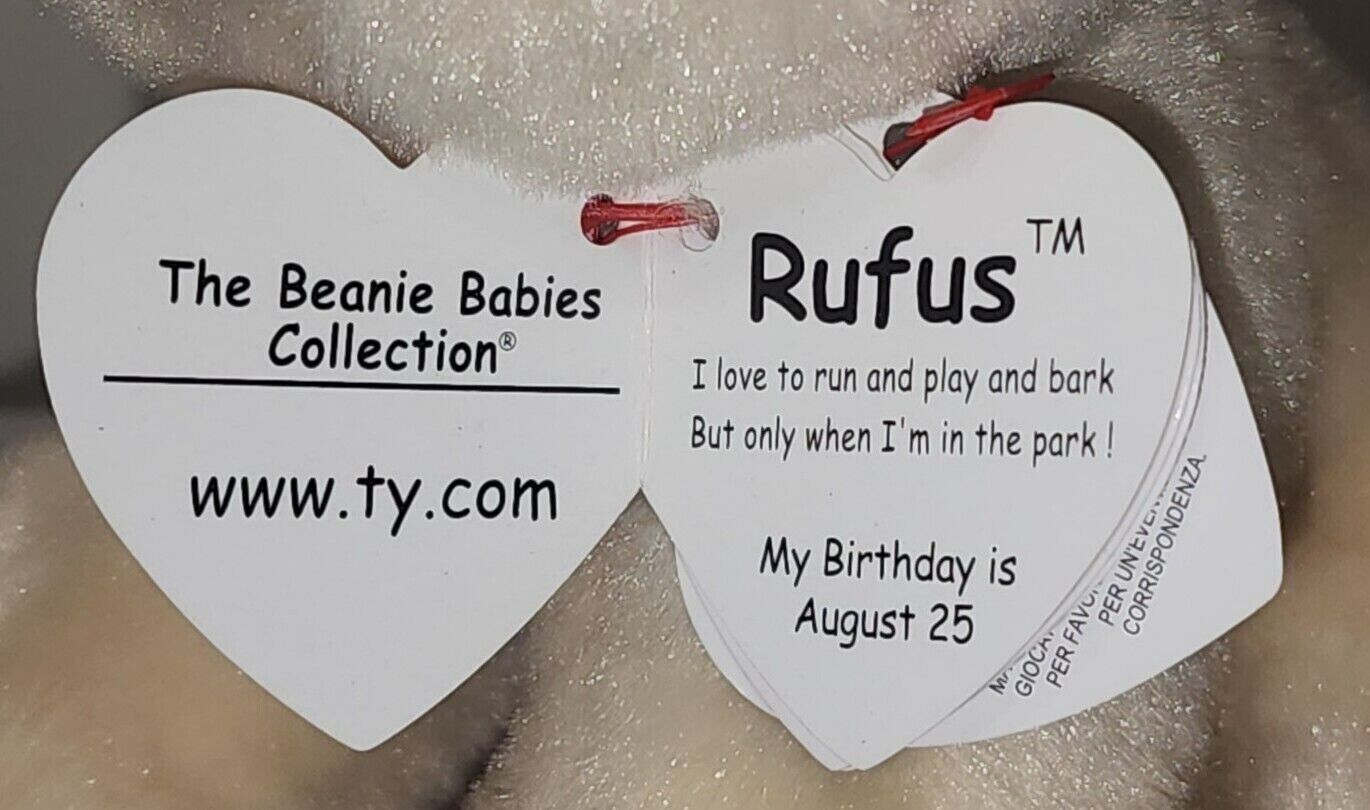 Ty Beanie Baby - RUFUS the Pug Dog (2016 Version)(6 Inch) MINT with MINT TAGS Ty - фотография #4