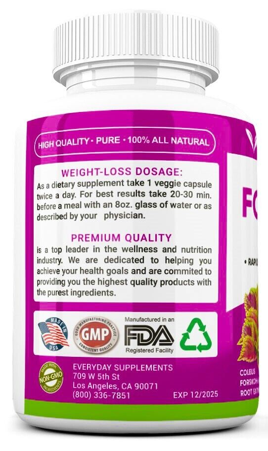 3 x Forskolin Maximum Strength 100% Pure 3400mg Rapid Results Forskolin Extract Everyday Supplements - фотография #4