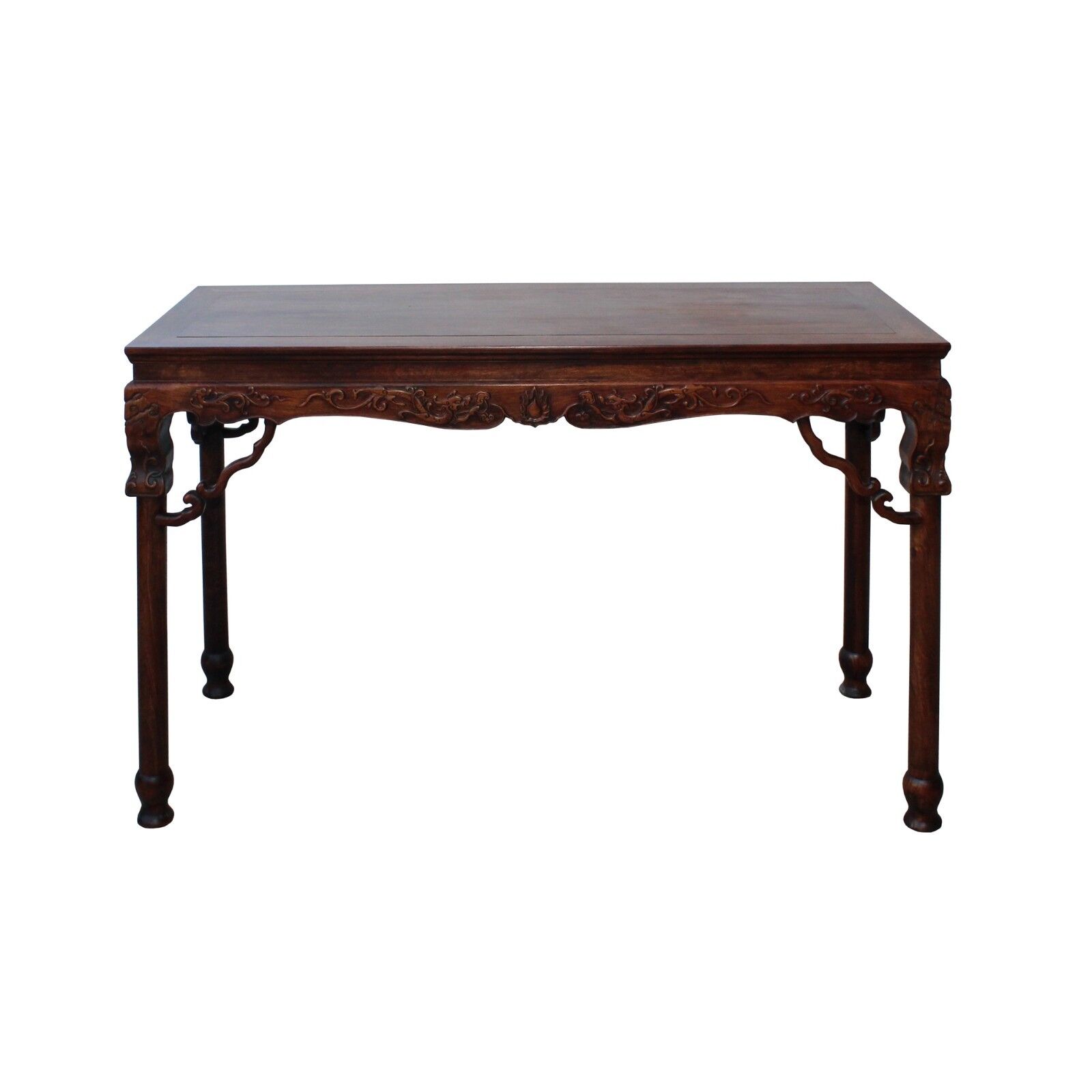 Chinese Brown Huali Rosewood Dragon Motif Round Apron Altar Table cs4534 Handmade Does Not Apply - фотография #2