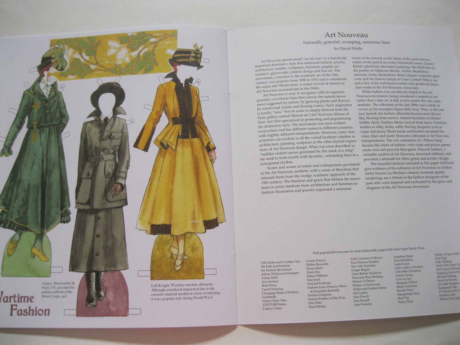 ART NOUVEAU Paper Doll Book--2 Dolls, 20 Fashions from Art, Film & History Без бренда - фотография #7