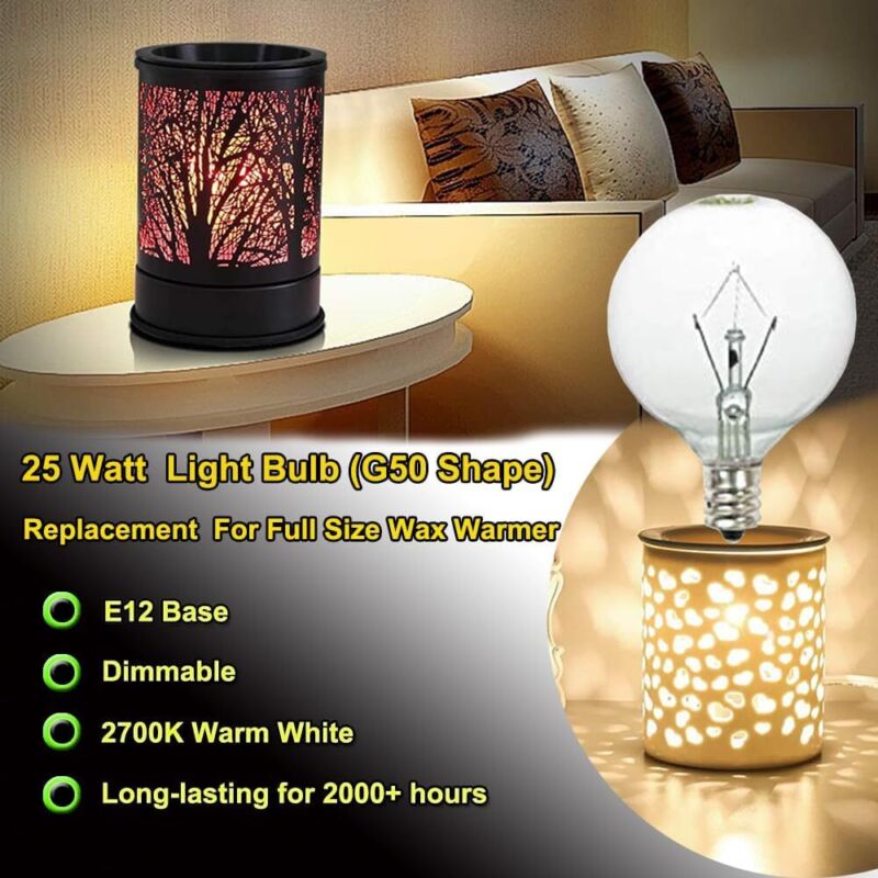 25 Watt Wax Warmer Bulbs,E12 Base Type G Light Bulbs for Full Size Scentsy  PaeorRorL - фотография #2