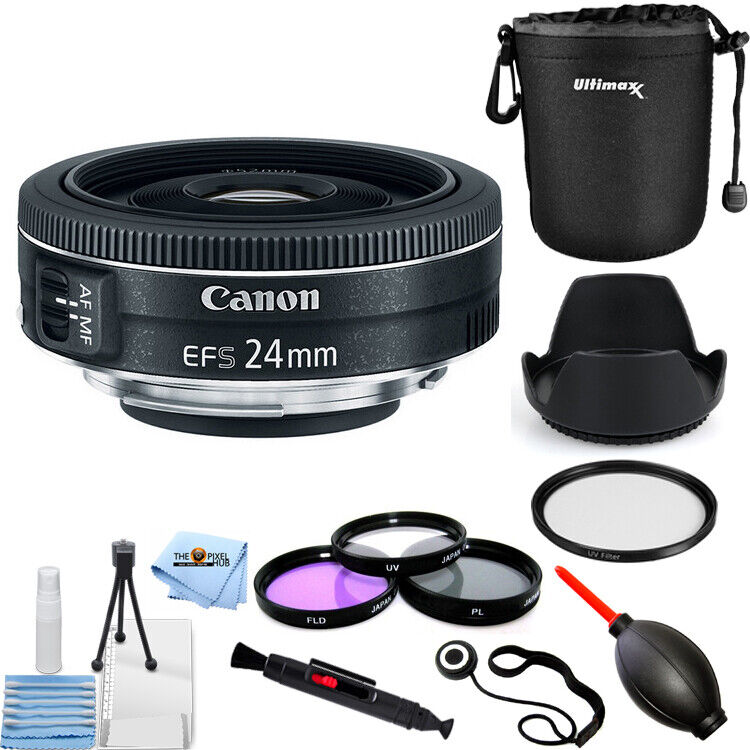 Canon EF-S 24mm f/2.8 STM Lens 9522B002 + Filter Kit + Lens Pouch Bundle Canon 9522B002