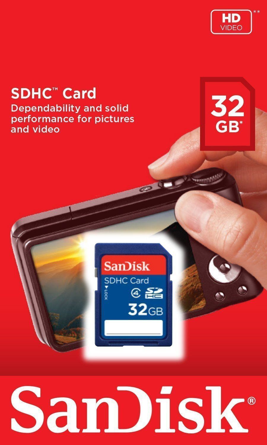 New SanDisk 32GB SD SDHC Class 4 Camera Flash Memory Card 32 G SDSDB-032G SanDisk SDSDB-032G-B35