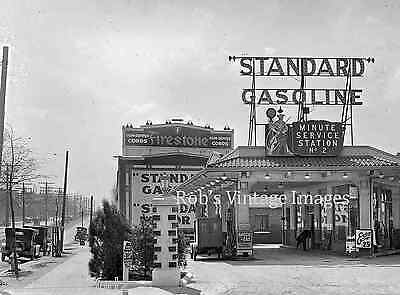Standard AMOCo Gas Station Advertising Sign Vintage photo print  1929 Без бренда