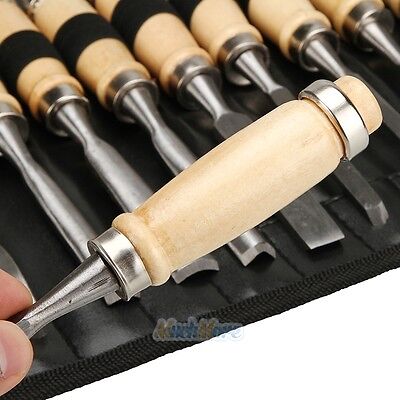 12 Piece Wood Carving Hand Chisel Tool Set Professional Woodworking Gouges Steel Unbranded Does not apply - фотография #12