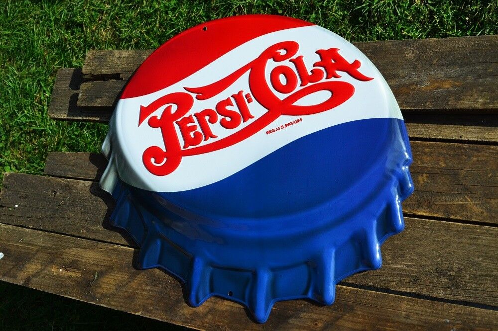 Pepsi-Cola Bottle Cap Embossed Tin Metal Sign - Pepsi - Soda - Ice Cold - Retro Pepsi - фотография #4