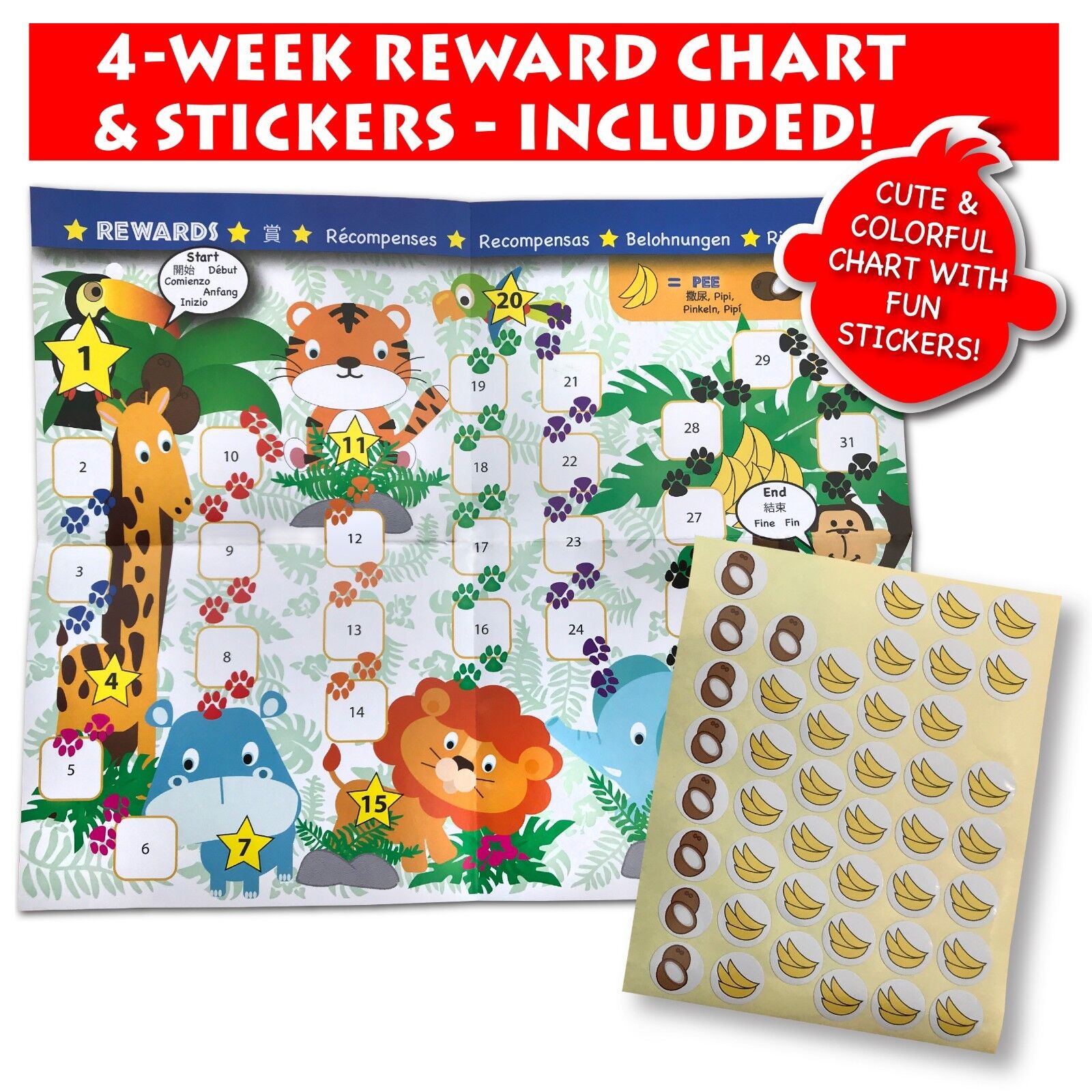 Potty Monkey Watch | Potty Training Reminder Watch w/ Colorful Fun Reward Chart Potty Monkey PMW - фотография #4