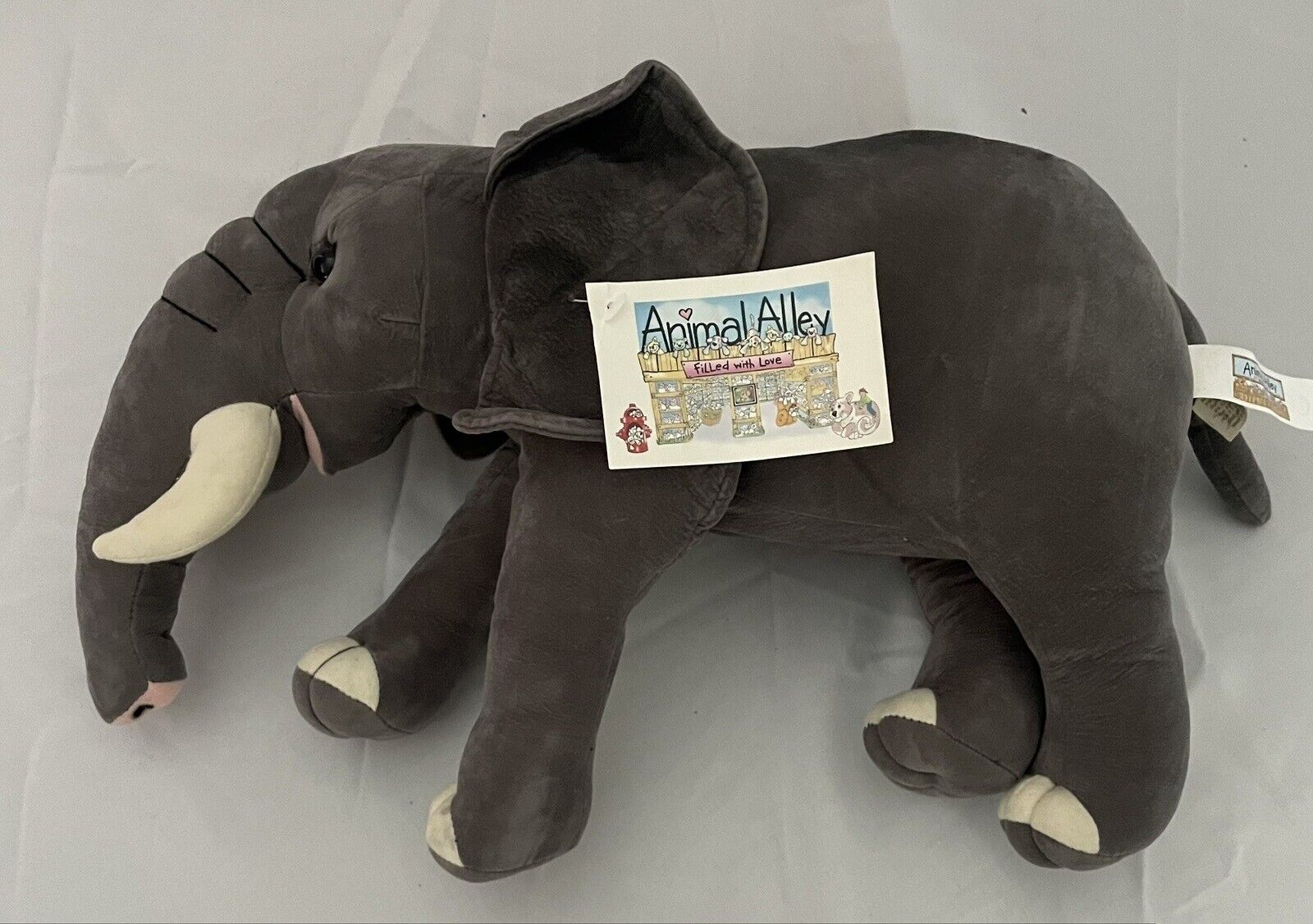 Anna Club Elephant Plush Vintage 2000 Animal Alley Toys R Us Stuffed Tusks NOS Animal Alley - фотография #5