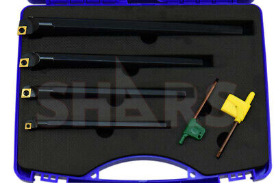 4PC SCLCR INDEXABLE BORING BAR  SET 3/8 1/2 5/8 3/4"+ 4 CCMT INSERTS $124 OFF M] Shars Tool 404-2154