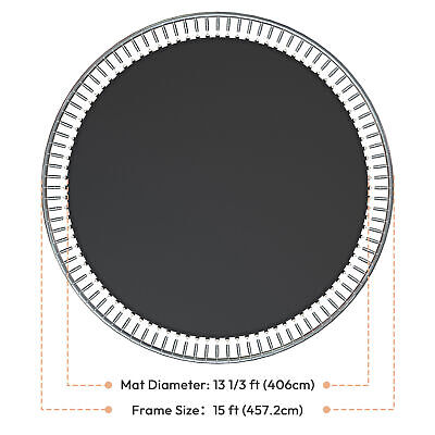 Round Waterproof Trampoline Mat Replacement Fits 15' Frame 96 Rings 7" Spring Yescom 09TMT002-15F-96R-7IN - фотография #8