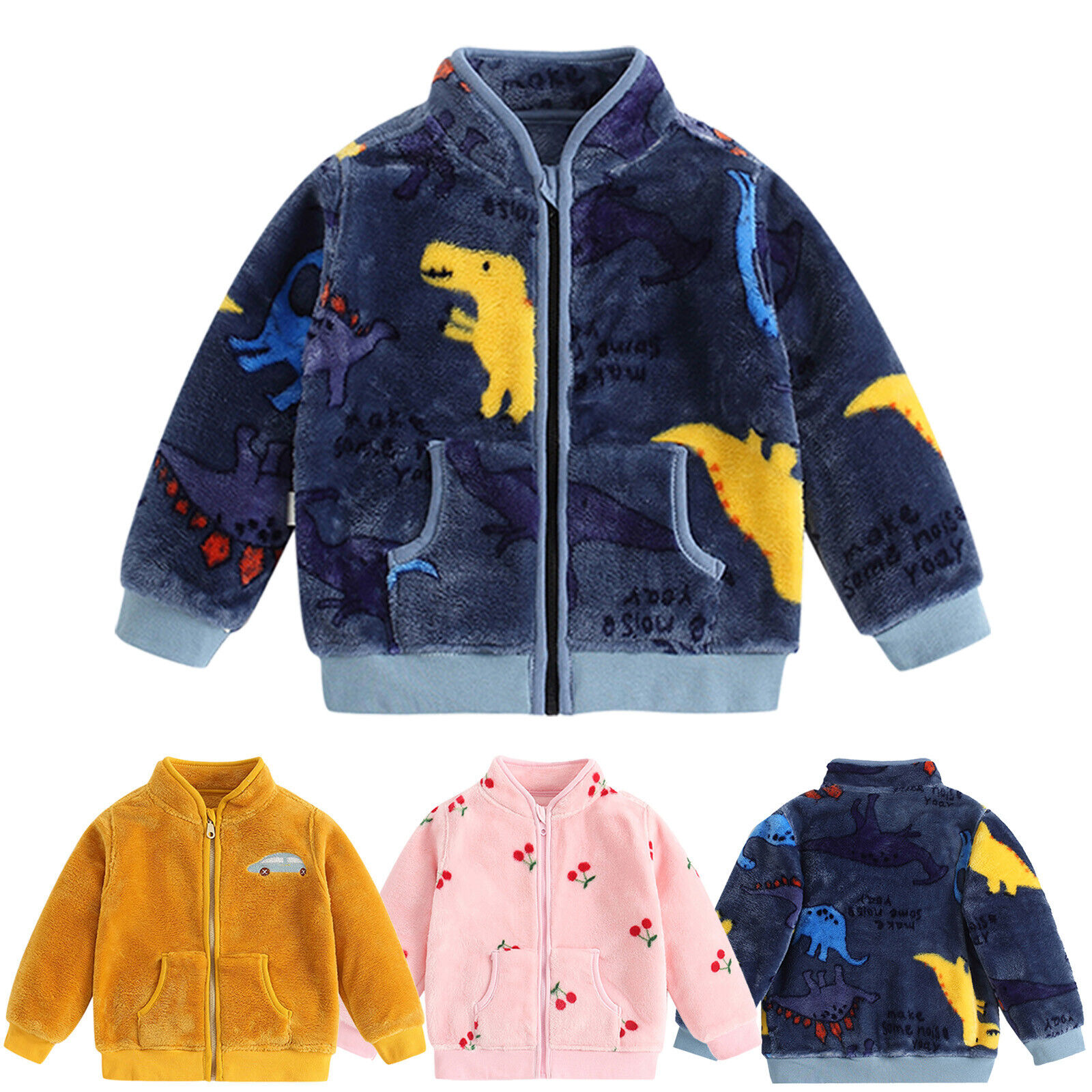 Winter Kids Polar Fleece Zip Jacket Size 6M-5T School Winter Warm Boys Girls Unbranded Does Not Apply