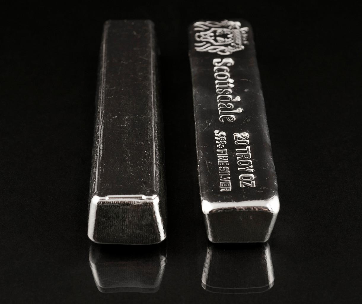 20 oz .999 Silver Bullion Long Cast Bar by Scottsdale Mint #A397 Без бренда - фотография #4