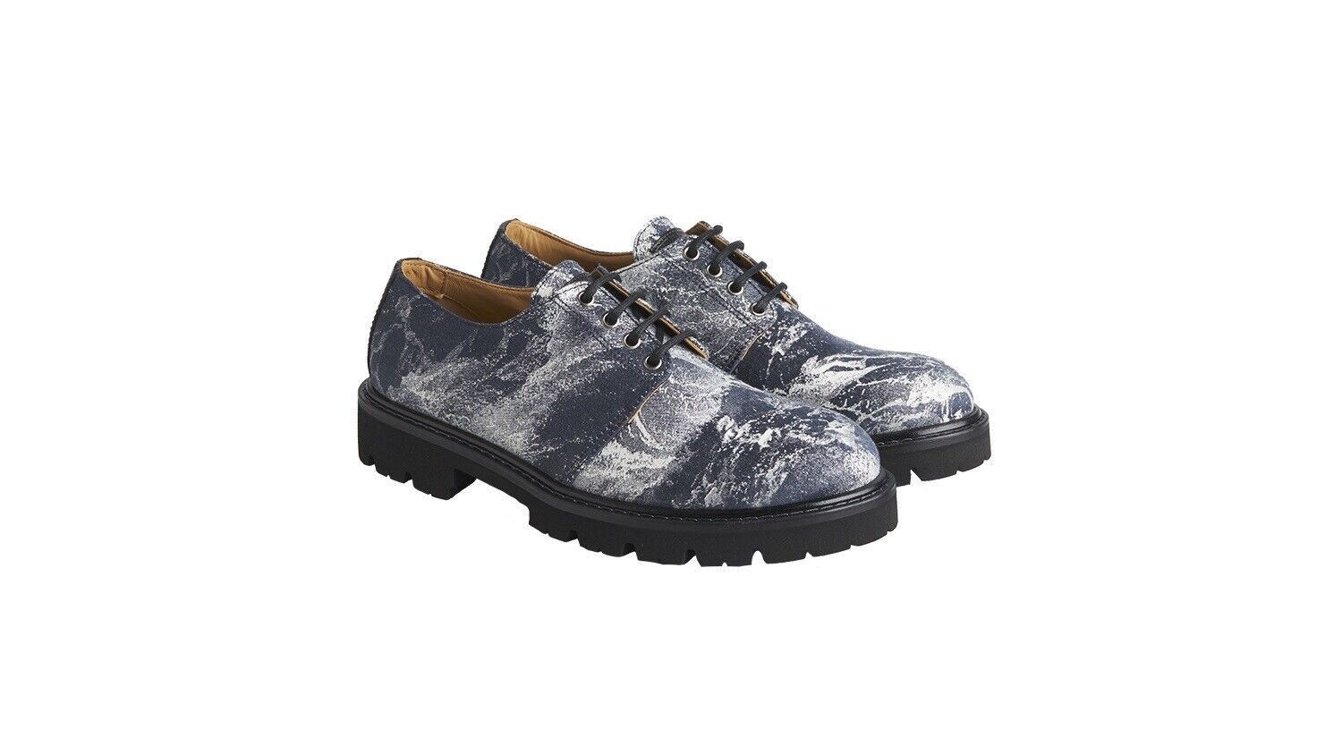 Emporio Armani Printed Amelie Fabric And Leather Derby Emporio Armani Amelie