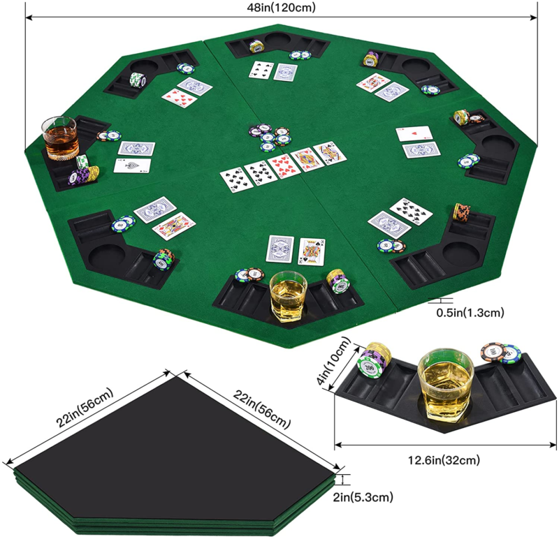 HOMCOM Deluxe Foldable Poker Card Game Tabletop with Carrying Bag EVIEUN - фотография #6