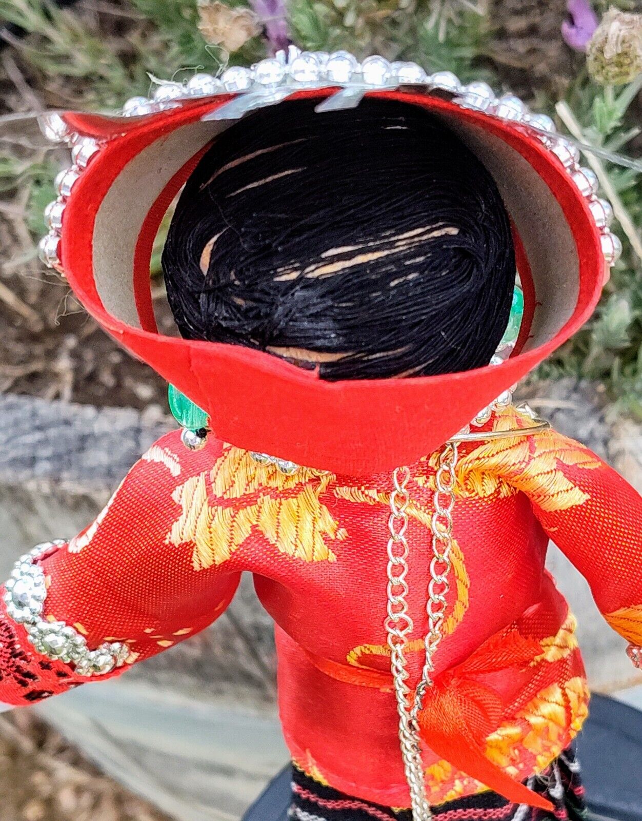 🔥 CHINESE CULTURUAL HANDMADE WOOD & CLOTH DOLL Traditional MIAO Clothes 10" 🔥 Qian Cuixing - фотография #5