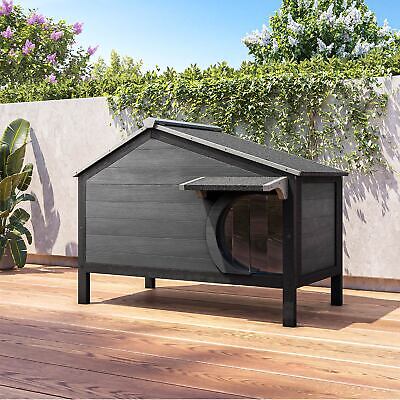 Outdoor Insulated Wooden Cat House, Soft Foam Insulation, Gray Onebigoutlet does not apply - фотография #8