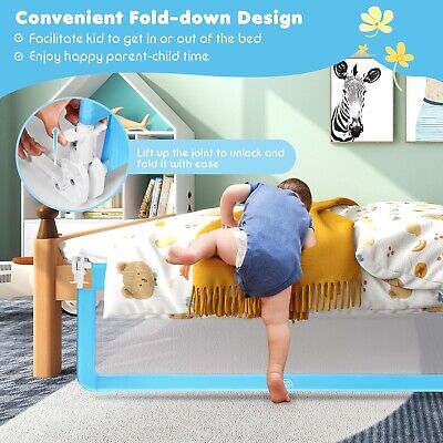 BABY JOY Bed Rails for Toddlers, 59'' Extra Long, Swing Down Bed Guard w/Safe... Baby Joy CO-B10 - фотография #3