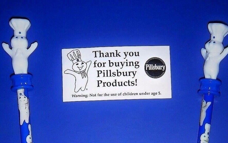 FS NIP Pillsbury Doughboy INK PEN & PENCIL Poppin' Fresh Figural Set  1999 Pillsbury - фотография #2
