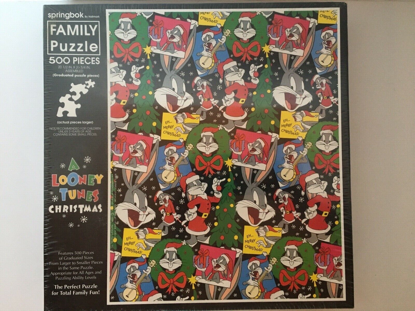 Springbok Puzzle A Looney Tunes Christmas 500 Piece XZL4601 1990s Springbok