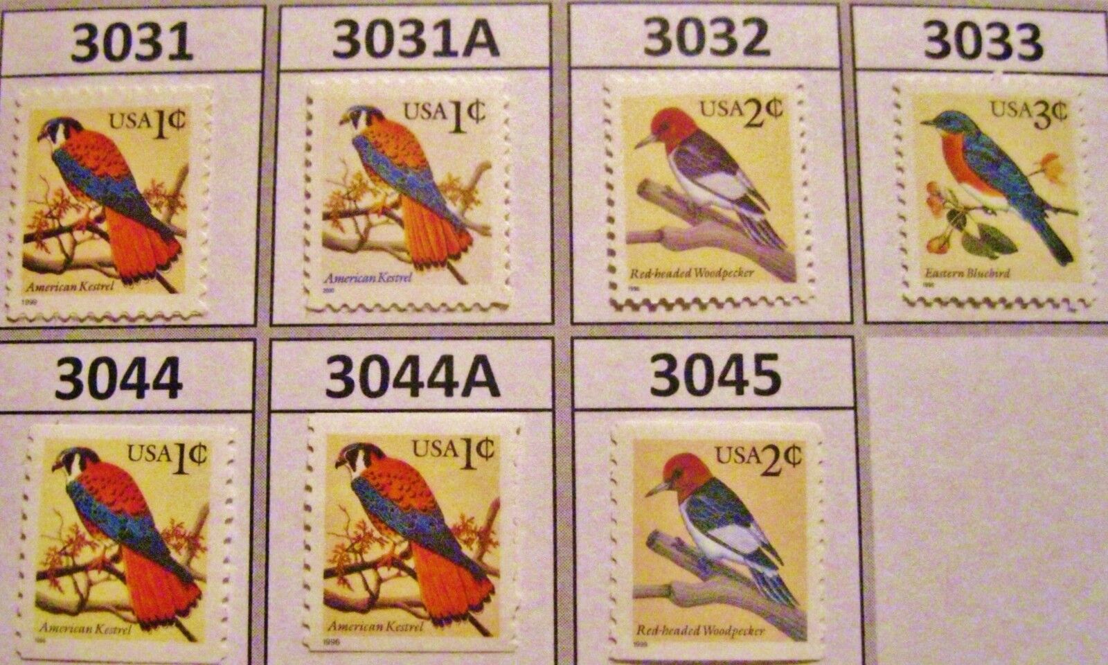 Birds Definitives Set 7 Different Scott's 3031 3031A 3032 3033 3044 3044A 3045  Без бренда - фотография #2