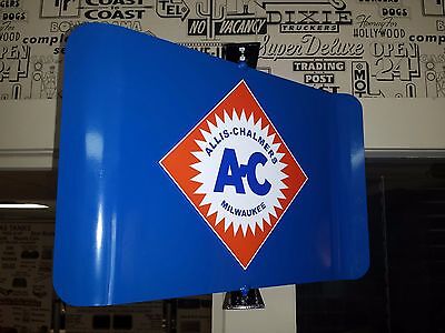 ALLIS CHALMERS AC CLASSIC TRACTOR NOSTALGIC SPINNING ADVERTISING SIGN 2 SIDED  Без бренда