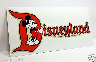 Disneyland CA, Mickey Vintage Style Travel Decal / Vinyl Sticker, Luggage Label Без бренда