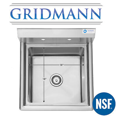 Stainless Steel Utility Sink for Commercial Kitchen - 23.5" Wide GRIDMANN Does Not Apply - фотография #3