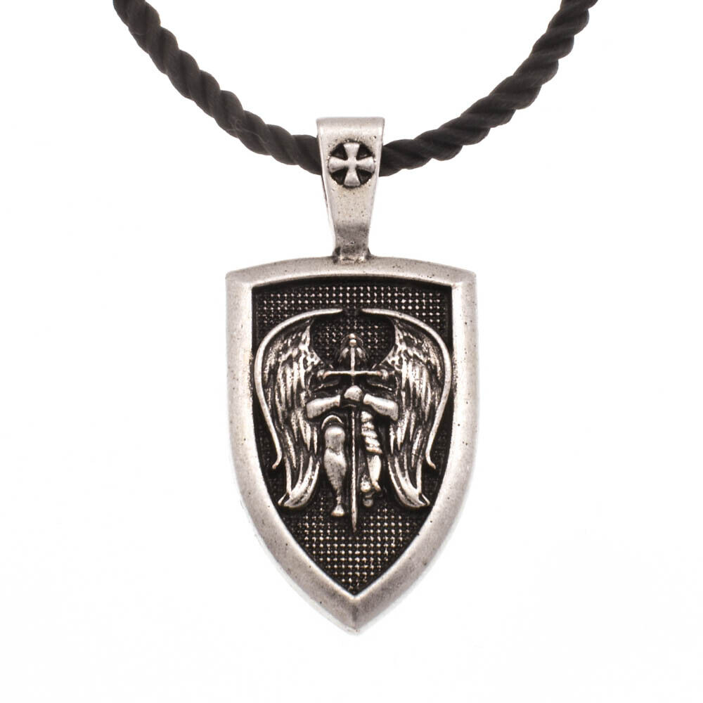 Patron Saint St Michael The Archangel Protect Us Medal Shield Pendant Necklace Без бренда - фотография #13