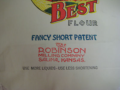 Vtg 40's ROBIN'S BEST Flour Bag Sack ROBINSON MILLING Kansas Ephemera Paper NOS Robinson Milling Co. - фотография #3