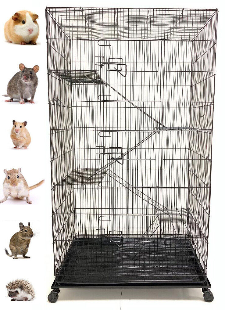 55" XLarge 5-Level Ferret Chinchilla Sugar Glider Rat Mice Squirrel Hamster Cage Mcage 405 black