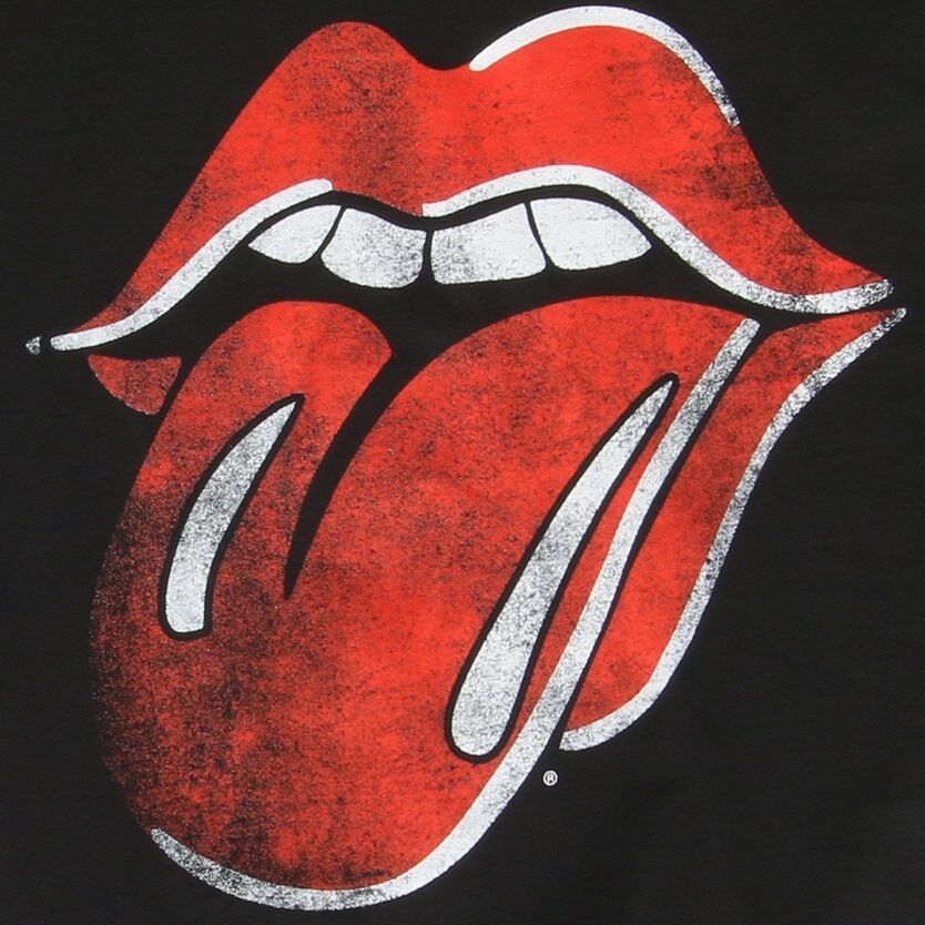 New: Vintage Distressed ROLLING STONES Tongue Rock Concert T-Shirt (Black) Rolling Stones - фотография #2
