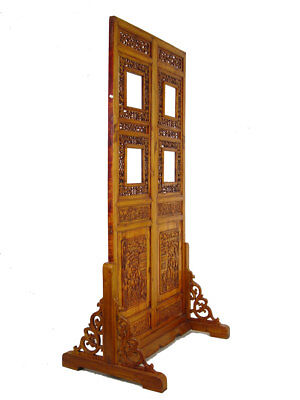 Chinese Antique Open Carved Screen/Room divider w/Stand 20P41 Без бренда - фотография #2