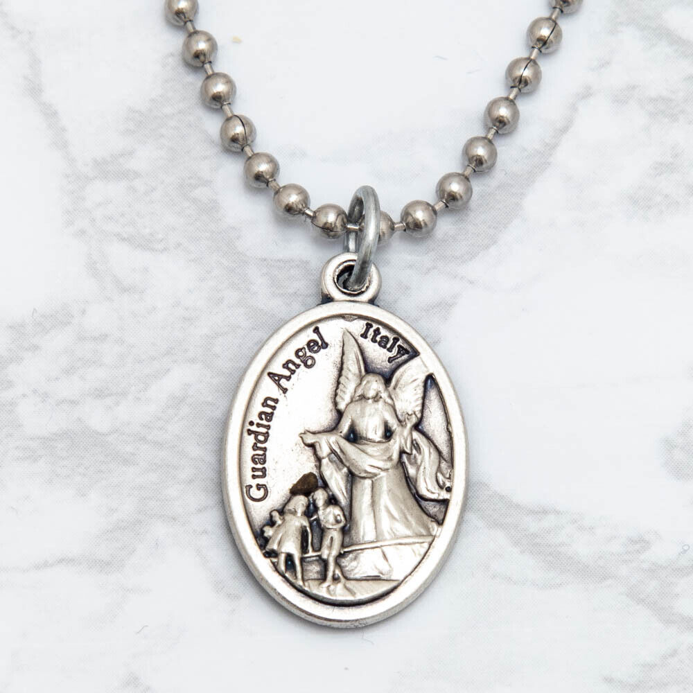 Patron Saint St Michael The Archangel 1" Medal Pendant Necklace 24" Chain Italy Без бренда - фотография #5