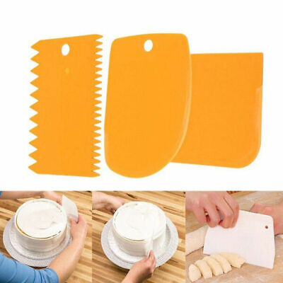 3pcs Cake Cookie Edge Scraper Baking Decorating Cutter Smoother Icing Tools DIY Possbay Does Not Apply - фотография #2