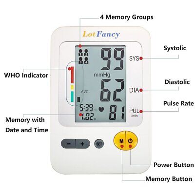 Automatic Digital Arm Blood Pressure Monitor Large BP Cuff Gauge Machine Meter LotFancy - фотография #2