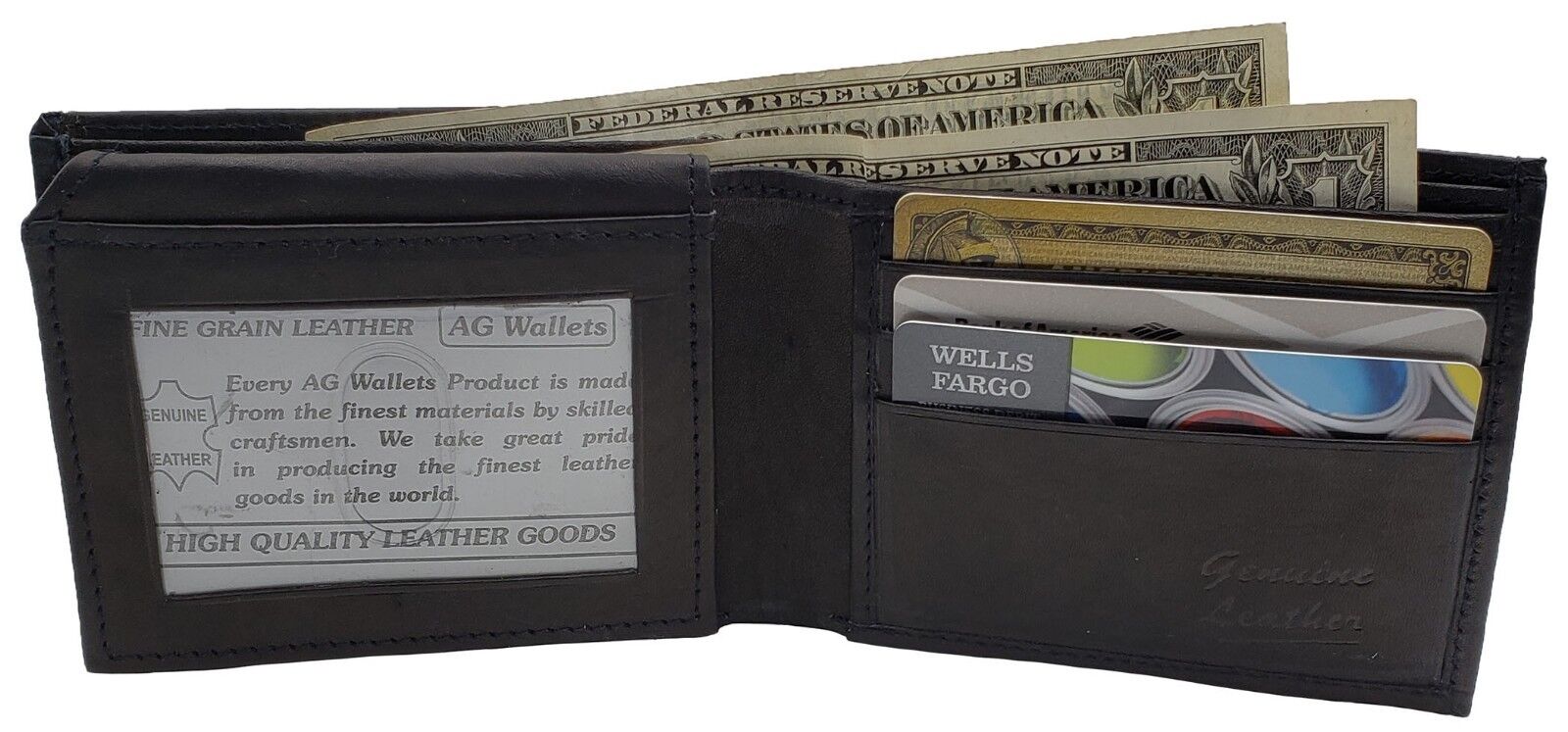 AG Wallet Mens Cowhide Leather Credit Card Holder Bifold Wallet Slim Purse Gift ag wallets - фотография #4