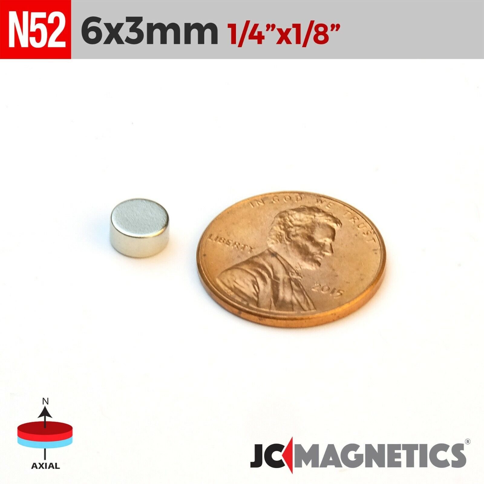 6mm x 3mm 1/4"x1/8" N52 Super Strong Disc Rare Earth Neodymium Magnet  6x3mm Neodymium Does Not Apply - фотография #2