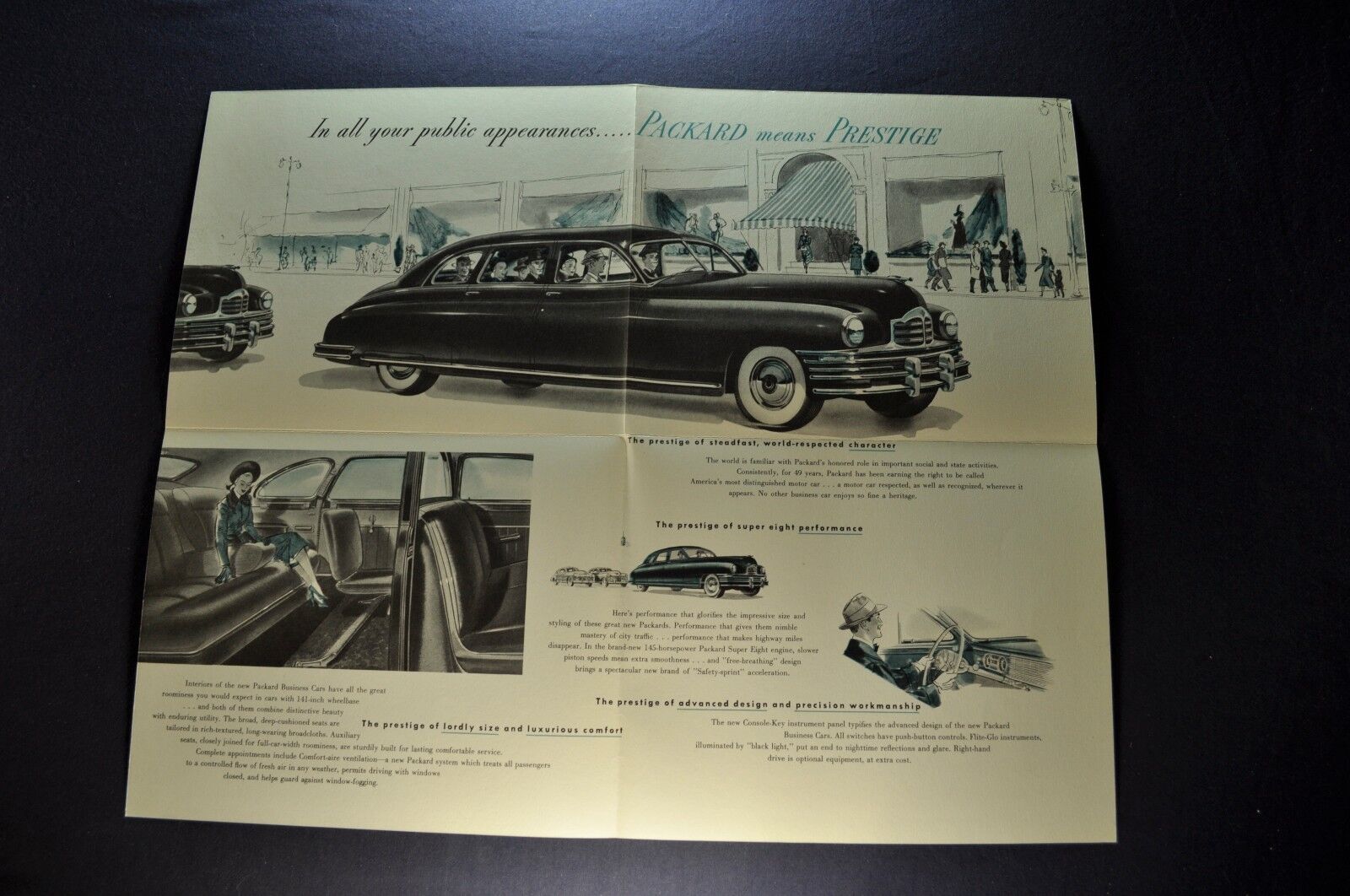 1948 Packard Super Eight 8 Business Limousine Brochure + Env Excellent Original Без бренда Super Eight Limousine - фотография #3