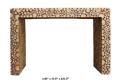 Chinese Distressed Tree Stem Cut Pattern Side Table Desk cs2749 Handmade Does Not Apply - фотография #7