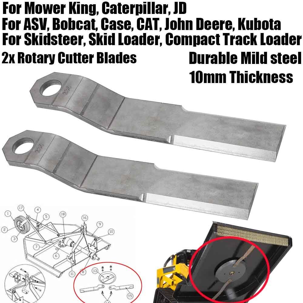 For Mower King Skidsteer Brush Hog Cutter Replacement Blades Pair 10mm Steel  Alpha Rider - фотография #2