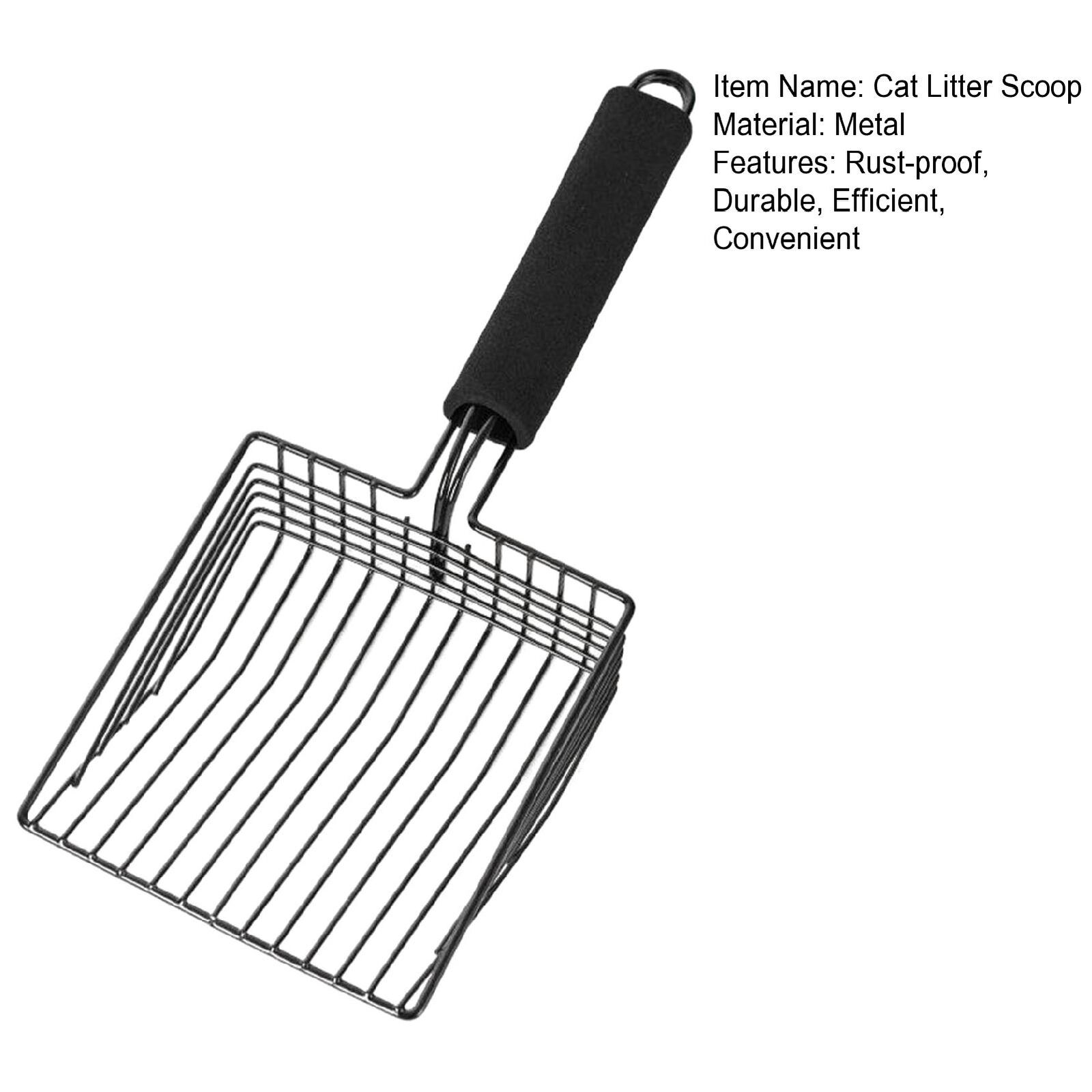 Cat Poop Scooper Pet Poops Shovel Durable Non-stick Metal Litter Scoop with Long Unbranded - фотография #6