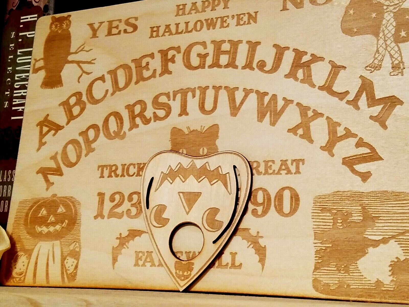 Wooden Vintage Halloween Ouija Board & Planchette | Handmade Wood Spirit Board DC Maker Labs - фотография #3