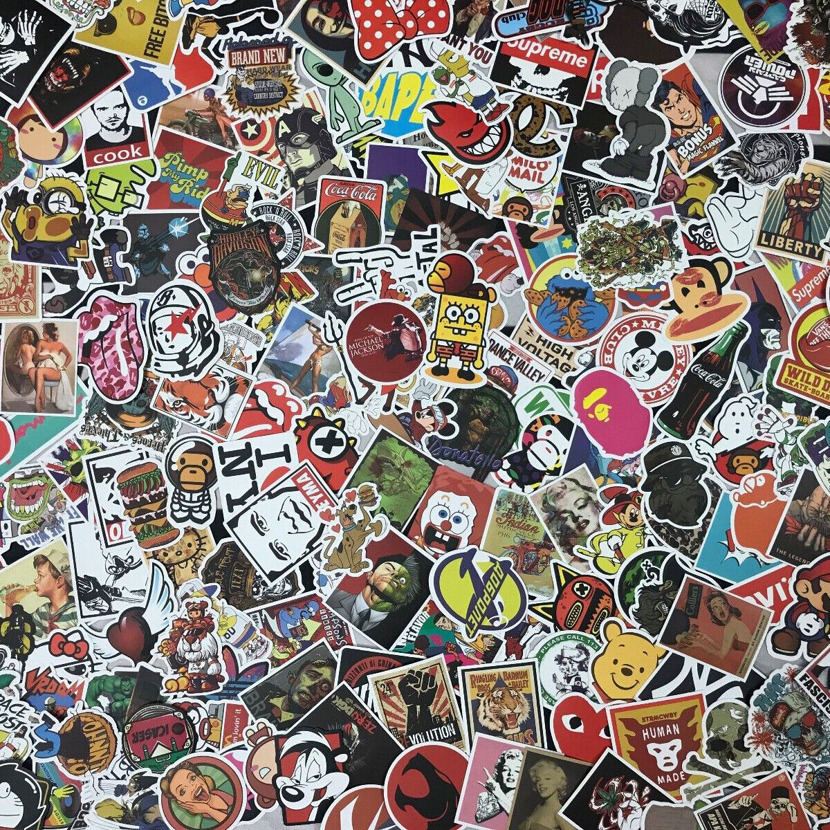 Lot 100 Random Vinyl Laptop Skateboard Stickers bomb Luggage Decals Dope Sticker Unbranded Does Not Apply