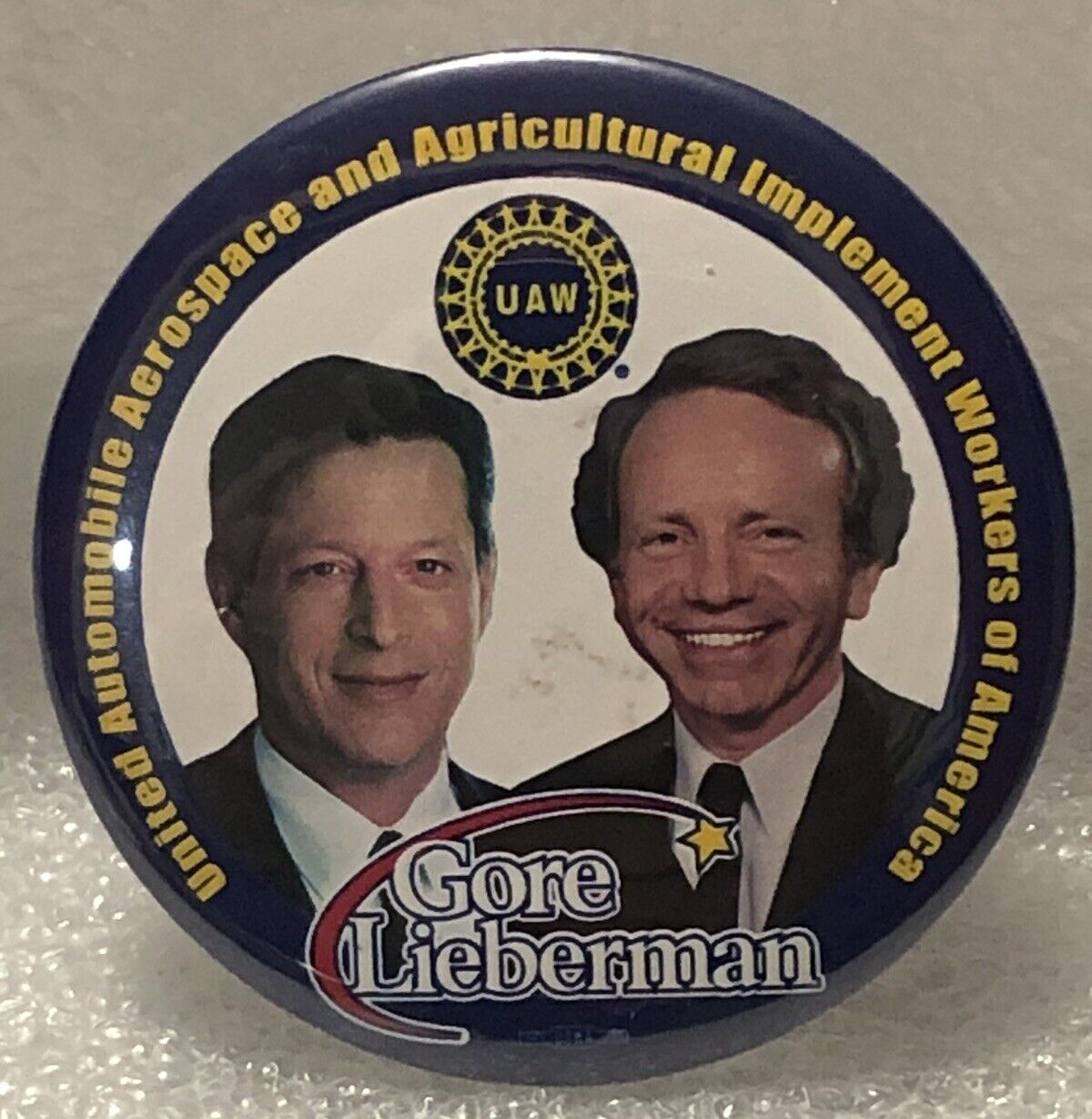 Vintage- Gore / Joe Lieberman - Presidential Campaign 2000 - Pin Back Button Без бренда