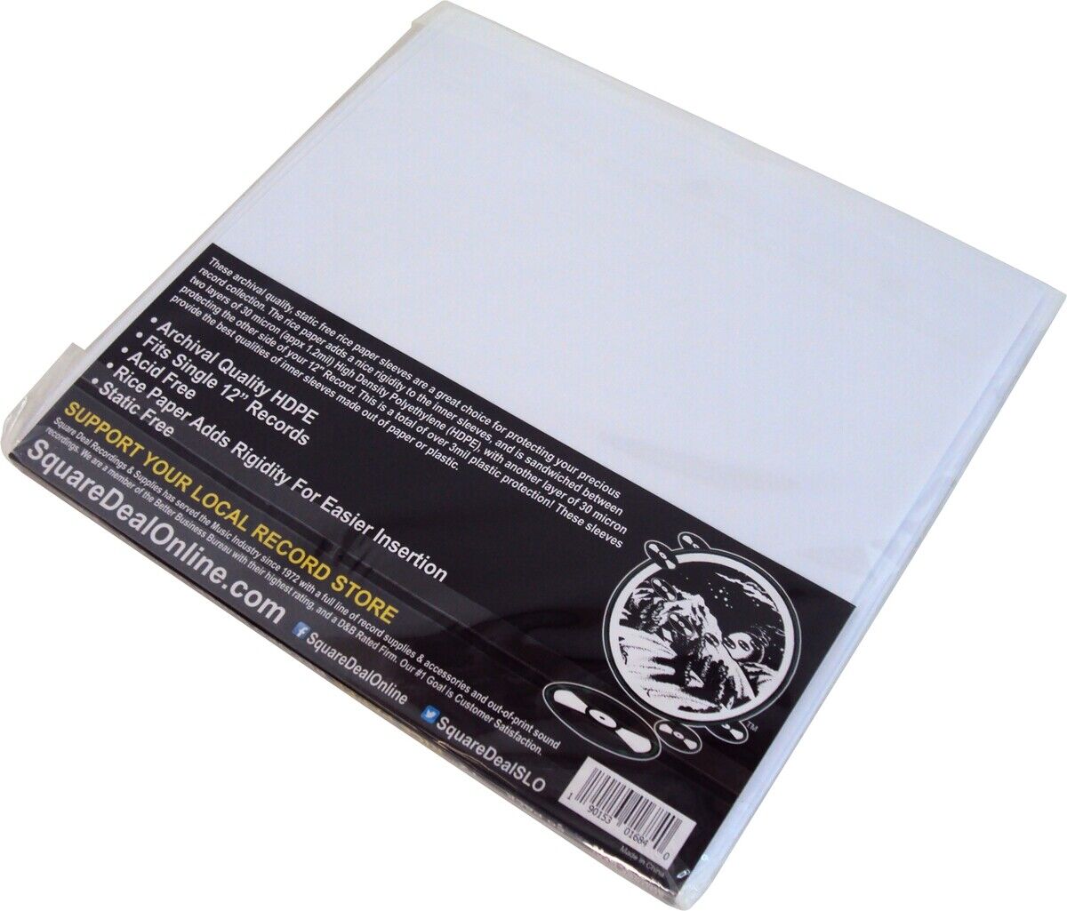 (100) 12" RICE PAPER Insert Plastic Record Inner Sleeves Vinyl ARCHIVAL #12IM Square Deal Recordings & Supplies 12IM - фотография #2