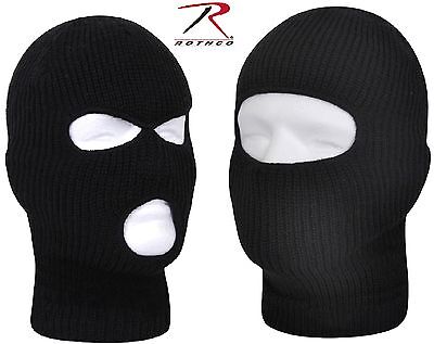 Black One Hole or Three Hold Winter Facemask - Rothco Fine Knit Ski Face Mask Rothco