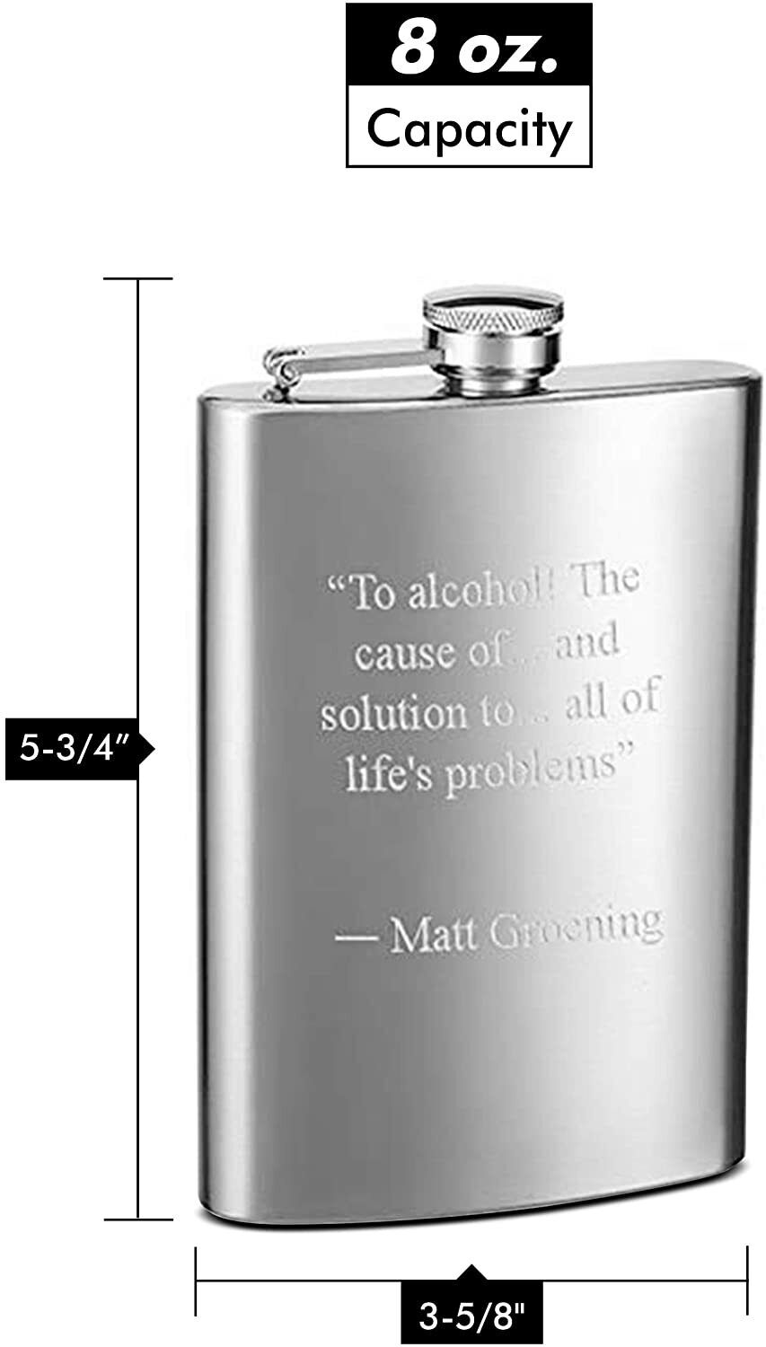 Personalized Hip Flask, Custom Engraved Etching, Special Occasions and Weddings Top Shelf Flasks EN8OZFLASKS - фотография #3