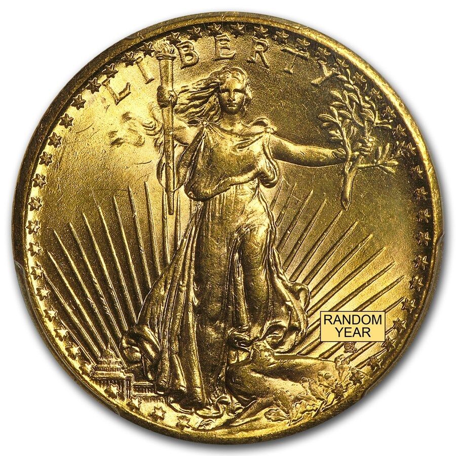 $20 Saint-Gaudens Gold Double Eagle MS-63 PCGS (Random) US Mint 152603 - фотография #2
