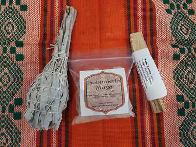 🧿Triple Power Smudge Kit! Copal, Palo Santo & White Sage for Protection, Cleans Mango Mantras - фотография #3