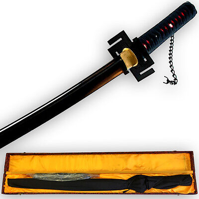 Functional Ichigo Kurosaki Katana 1045 HC Steel FULL TANG Tensa Zangetsu Sword Knife King EW-0025A - фотография #4